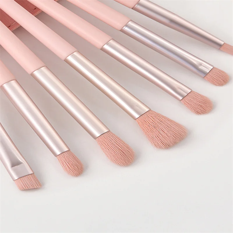 7 pcs/set/ Fashion and contraeted Super Soft flexible easy to color comfort-handle cosmetic brush with Pink Makeup bag