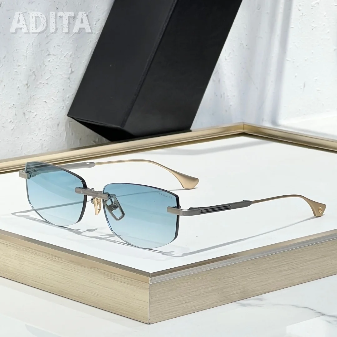 

ADITA TRYSIM75 DTS182 Top Quality Mens Sunglasses for Women Classic Punk Luxury Acetate Titanium Designer Sunglasses with box