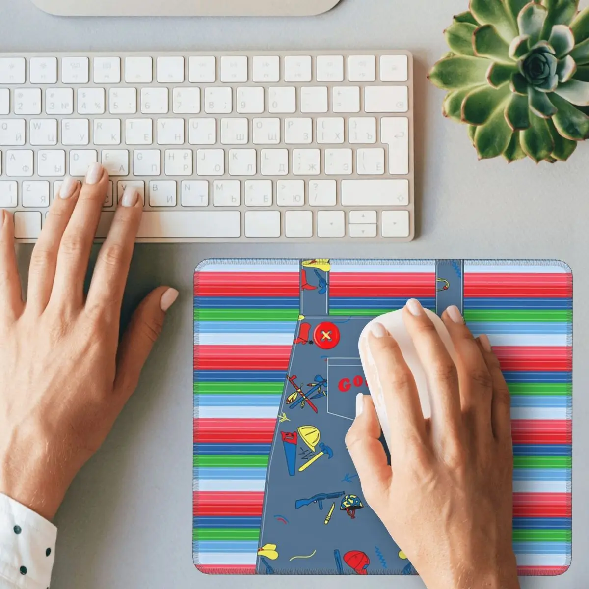 Good Guys Child's Play Chucky Killer Doll Overalls Mouse Pad Computer Keyboard Mouse Mat Gaming PC Laptop Desk Mat Office