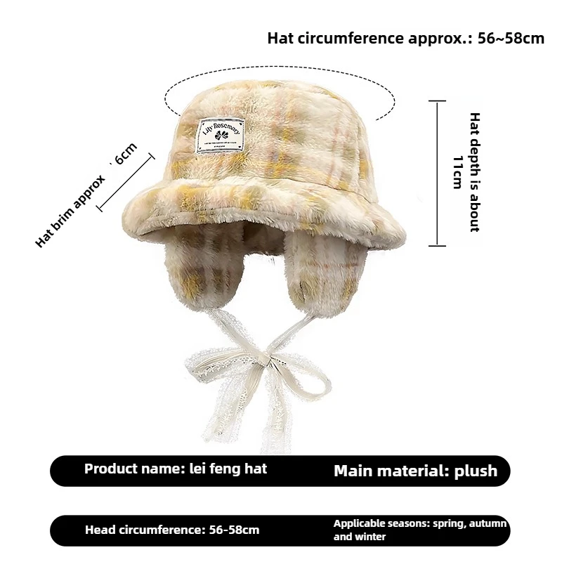 الخريف والشتاء جديد أفخم منقوشة سدادات حماية الأذن صياد قبعة للنساء الدافئة سميكة فروي قبعة بحافة فو الفراء حوض قبعة