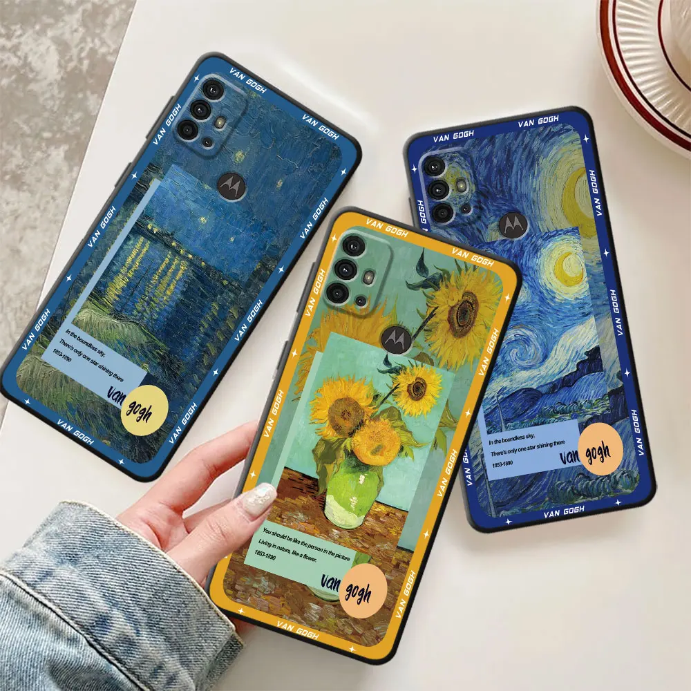 Van Gogh Art Cover TPU Soft Back Case for Motorola Moto G71 G72 G73 G60s G31 G51 G22 G32 G50 G52 G53 G30 G60