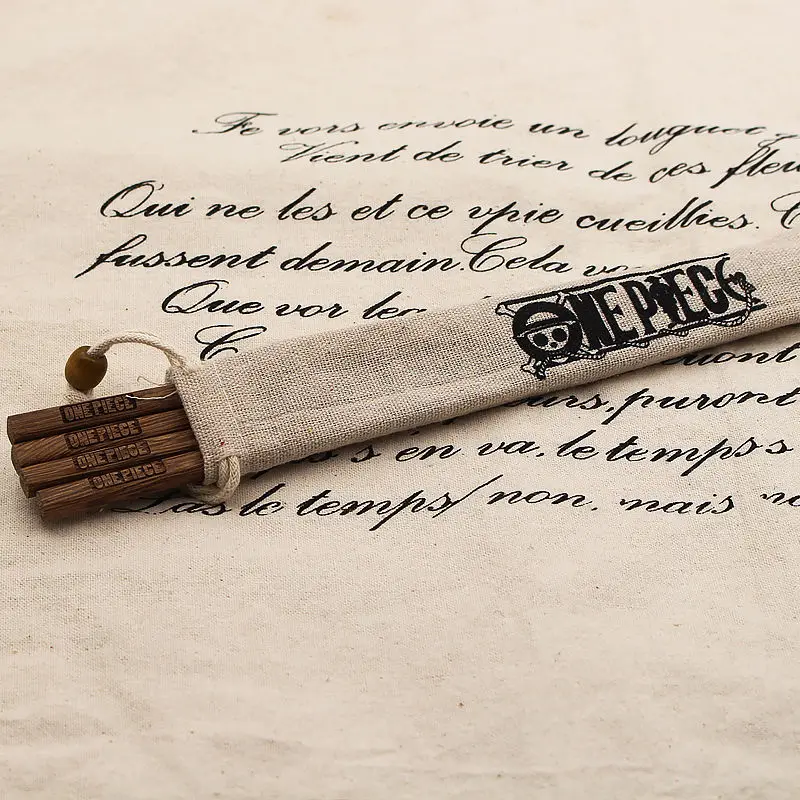 One Piece Chopsticks Straw Hat Luffy Solid Wood Chopsticks Logo Two-Dimensional Creativity Anime Peripheral Gifts New