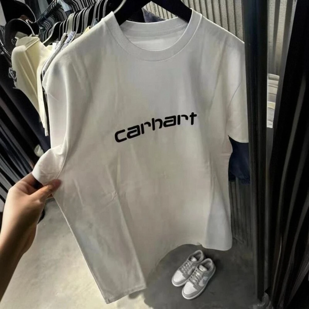 Kaus Pria dan Wanita Atasan Serbaguna Kasual Merek Trendi Baru Musim Semi Musim Gugur Lengan Pendek Katun Merek Mewah Musim Panas