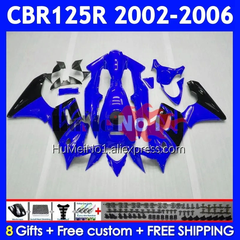 +Tank For HONDA CBR125R CBR-125R 02 03 2004 2005 2006 12No.14 CBR125 CBR 125CC 125 125R 2002 2003 04 05 06 Blue black Fairing