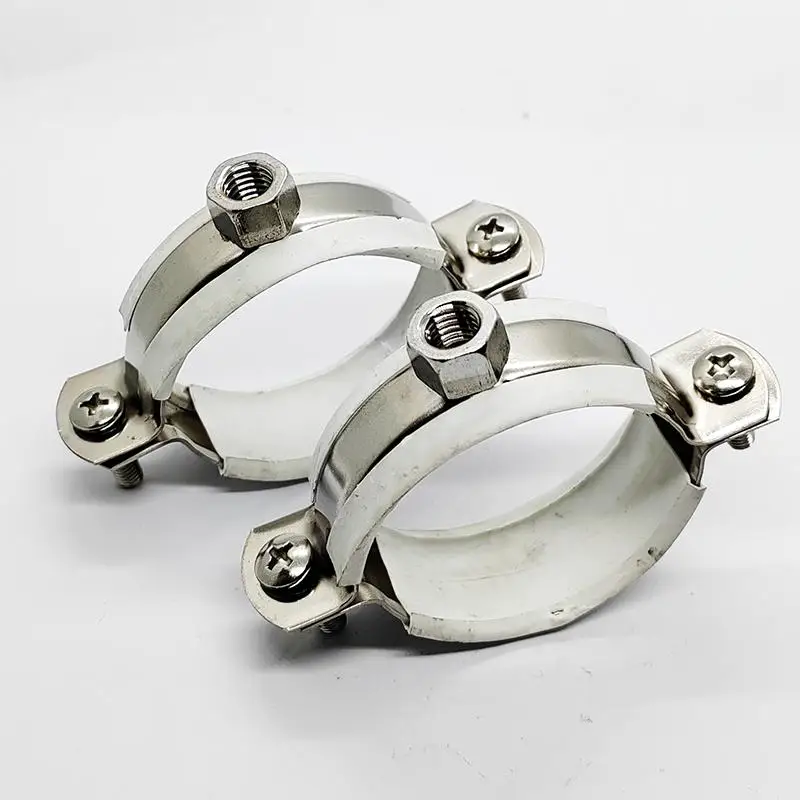 2Pcs Heavy Duty Fastener Hardware Round Hose Clamp Pipe Fitting Nut Hoop Suspension Pipe Holder Expansion Screw