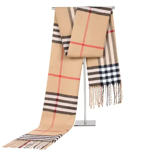 Sciarpa calda in cashmere imitazione 180 cm per donna, scialle invernale da uomo, sciarpa scozzese in cashmere imitazione femminile, sciarpa grande