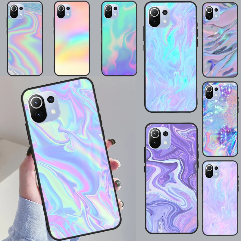 Holographic Iridescence Case For Xiaomi 11T 12T 13 Pro 12 Lite 12X Cover For POCO F5 X3 X5 Pro M5s X4 F4 GT C40 F3