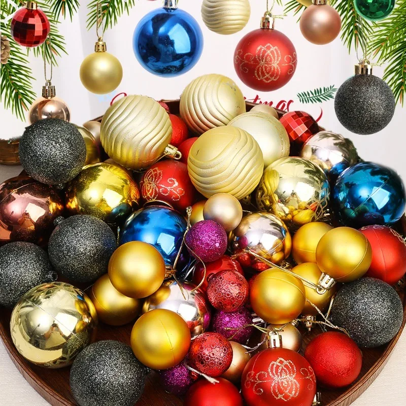 Christmas Ball Ornament Set Xmas Tree Hanging Pendant Ball Merry Christmas Decoration for Home Festival New Year Party Gifts