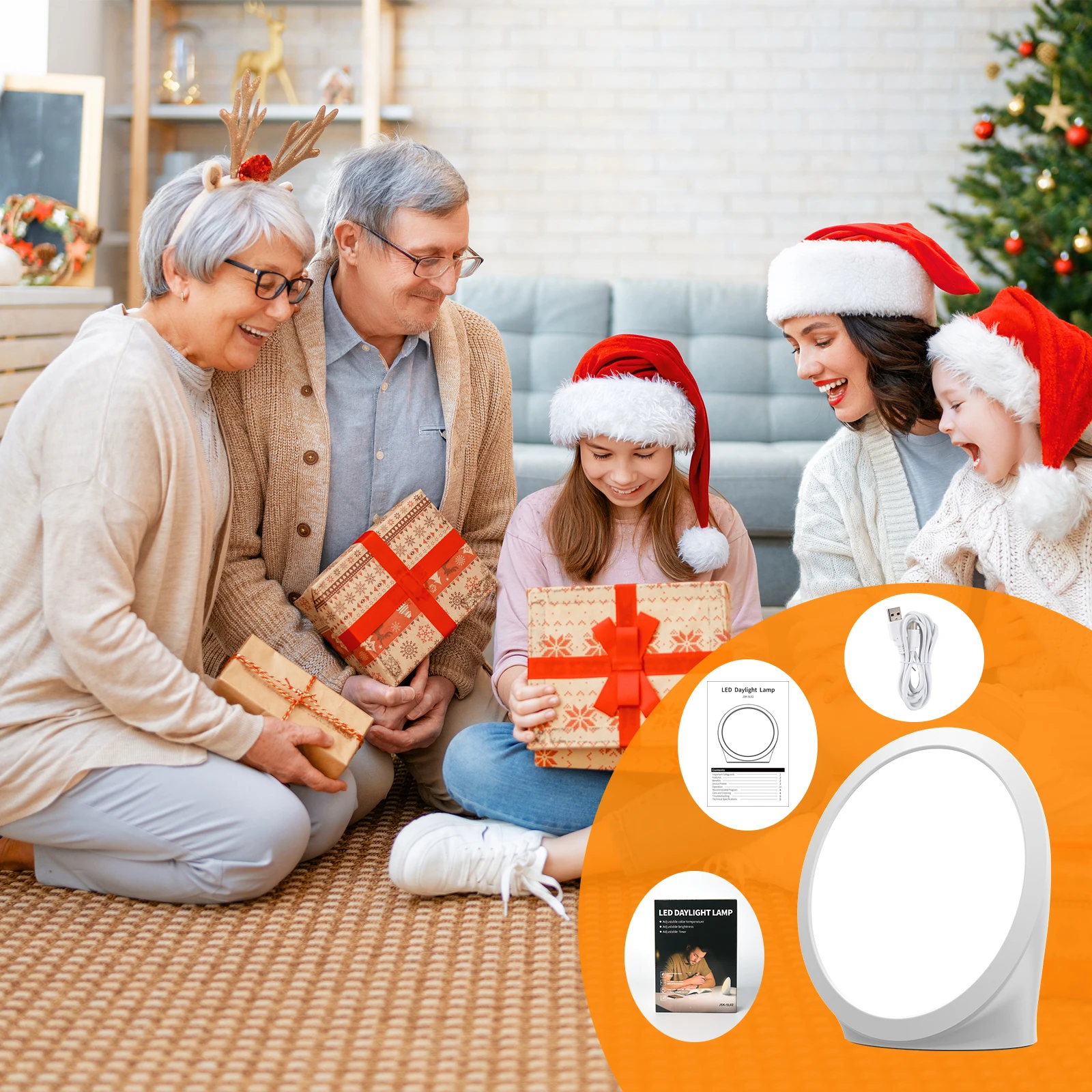 Lampada SAD, lampada luce diurna con 3 temperature di colore, 6 timer, funzione di memoria, controllo touch per ufficio/scrivania/casa/sonno