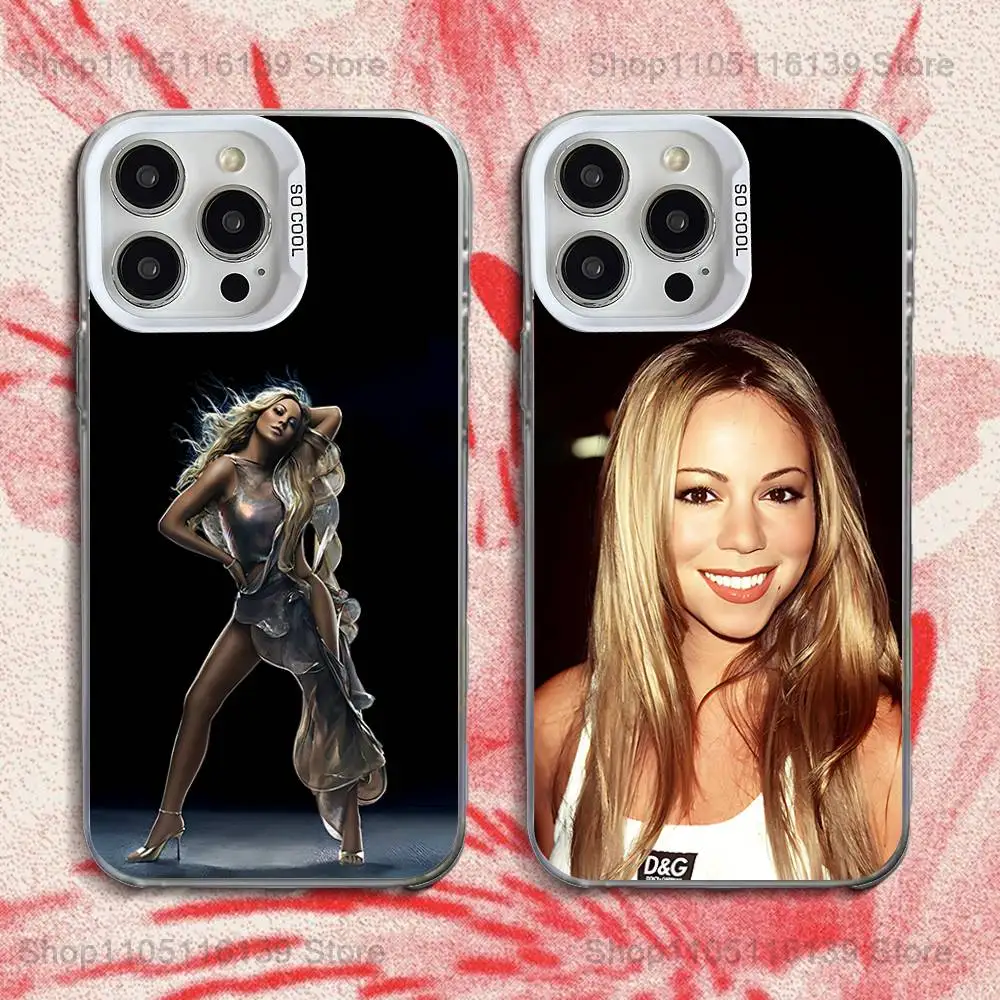 

Singer M-Mariah Carey Phone Case For iPhone 16,15,14,13,12,11,Pro,XS,Max,Plus,Mini,SE White Candy Matte Shockproof Cover