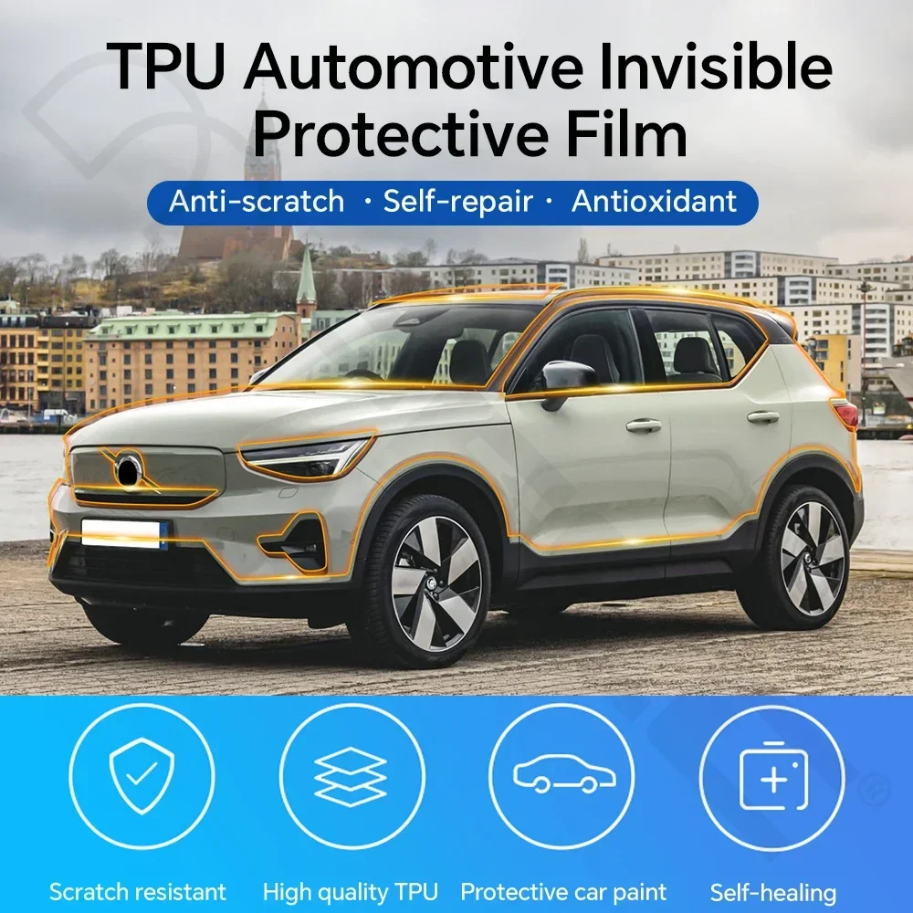 For Volvo XC40 Recharge 2023-2024 EX40 2025-2026 Precut PPF Full Car Clear Paint Protection Film TPU Scratch Resistant Anti-UV