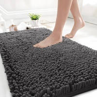 Bath Rug Mat Thick Soft Absorbent Chenille Bathroom Mat Quick Dry Microfiber Bathmat Rubber Backing Washable Shower Floor Rugs