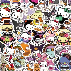 10/30/52PCS Funny Halloween Sanrio Hello Kitty Pom Pom Purin Stickers Kawaii Kids Sticker Decoration For Stationery Fridge Bike