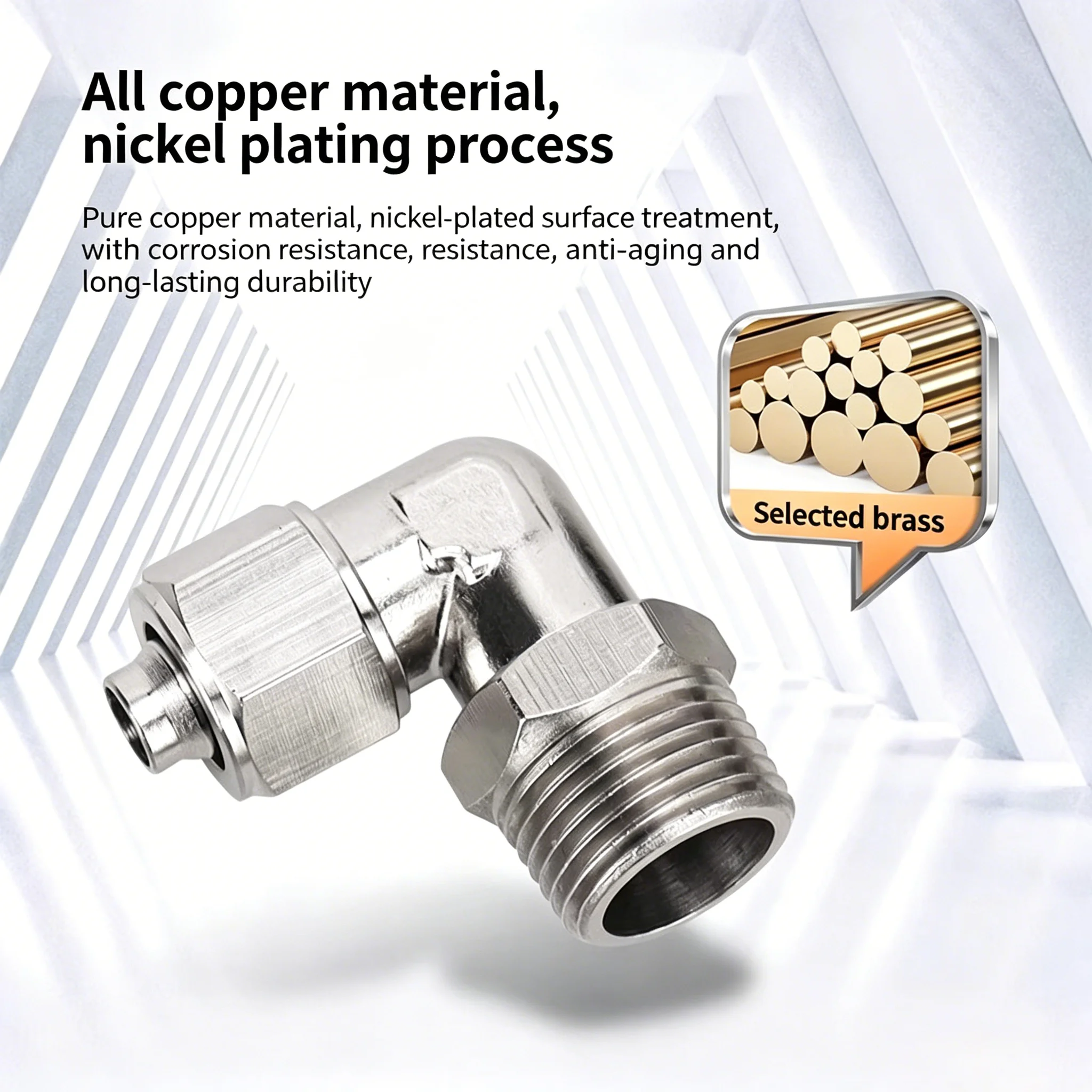 360 Degree Rotary L Elbow Outer Thread 1/8 1/4 3/8 1/2 PL Fast Tightening Pneumatic Quick Connector PU Hose Pipe 4 6 8 10 12mm