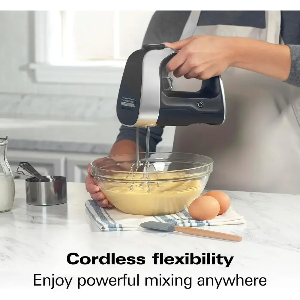 FirmHome StoreElectric Hand Mixer With Variable Speed Control, Strong DC Motor, Fast Charging, LCD Display, Whisk, And Storage C