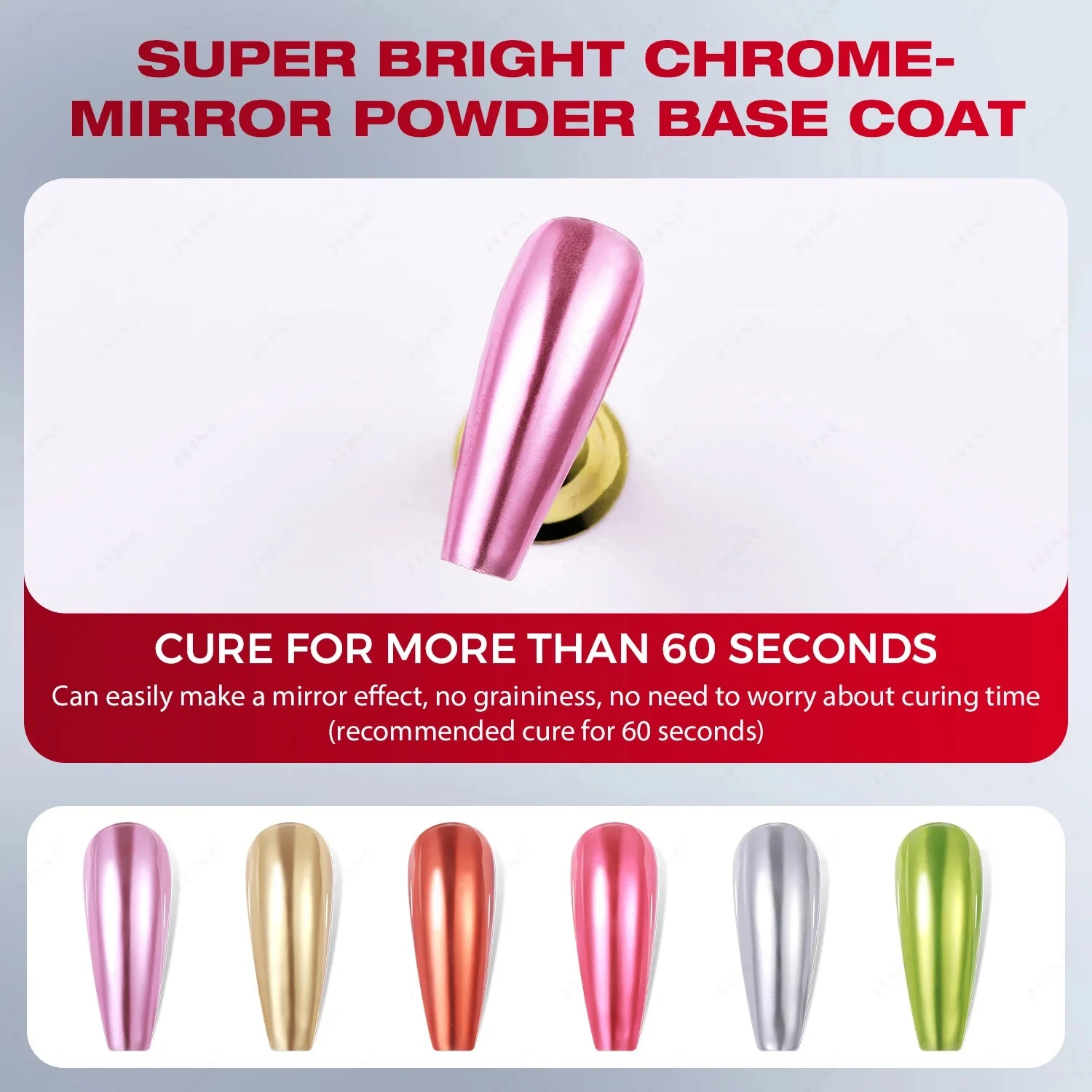 JTING طلاء الأظافر كروم كروم مسحوق قاعدة الأظافر شبه دائمة ورنيش قاعدة معطف هلام طلاء الأظافر غير عصا جيل للأظافر #3