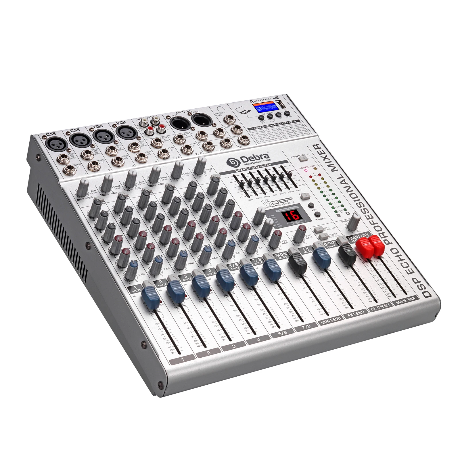 

Professional 8-Channel DJ Digital Audio Mixer Console Public Address System MP3 Playback Electric Sound Mixer Public Address