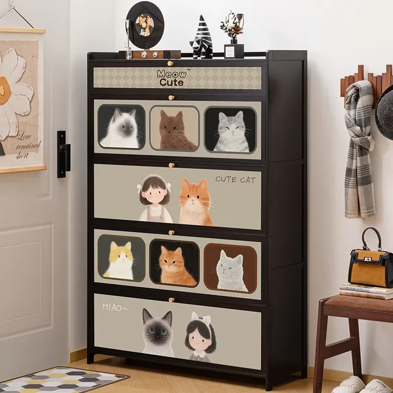 Simple Multi Layer Shoe Rack Household Storage Cabinet Dust Proof Space Saving Organizer for Home Dormitory Apartment