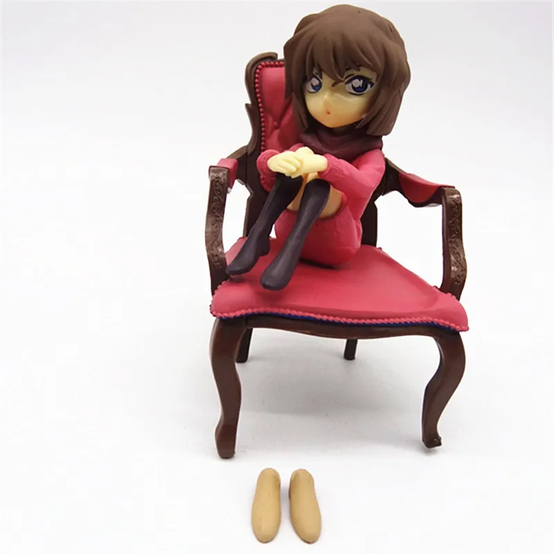 Anime Detective Conan Haibara Ai q-version kawaii Sitting posture Action Figure PVC Model statue Toys Desk Decor Gifts boxed