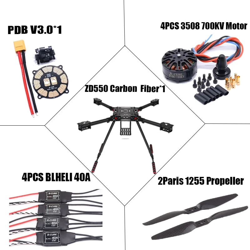

Rctosky F550 Hexa Frame Flight Control Carbon Ardupilot Радиотелеметрия Квадрокоптер Blheli 40A Esc 3508 700KV Мотор Ardupilot