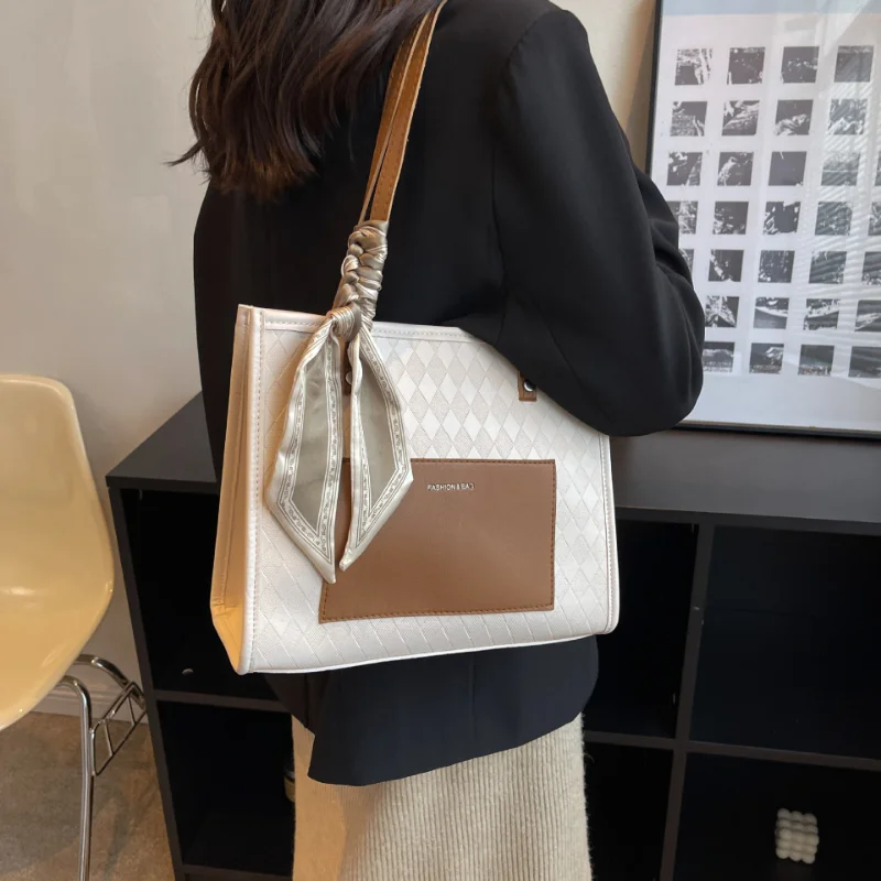 Women 2023 Trend Design Commuter Work A4 Shoulder Side Bag Office Ladies Handbags Toptrends 3 Layers Large Leather Tote Bags For