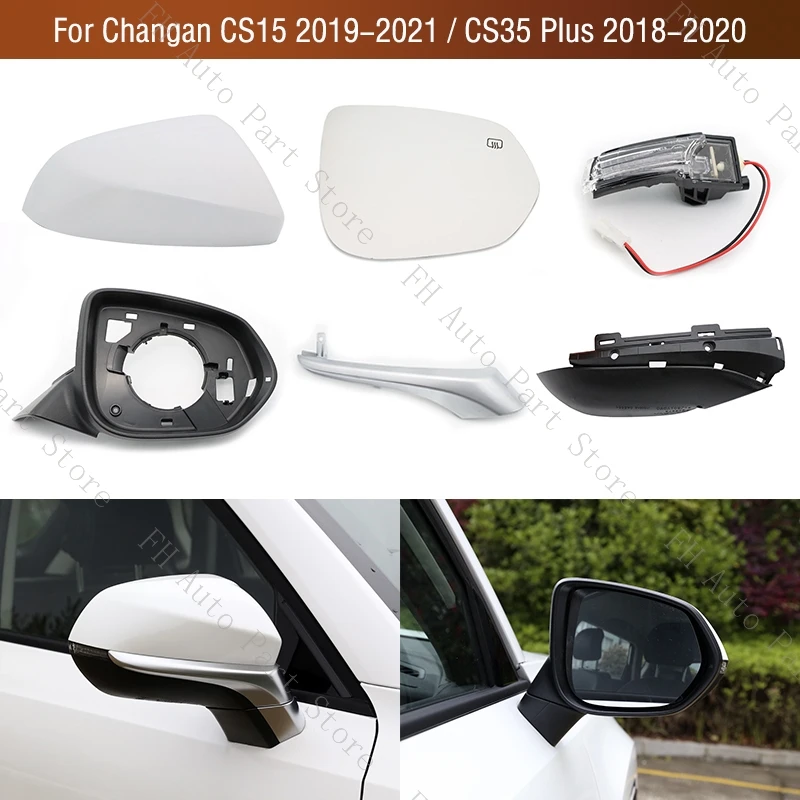 

LHD Side Mirror Frame Bottom Cover Rearview Mirror Turn Signal Light Lamp Lens For Changan CS15 2019-2021 CS35 Plus 2018-2020