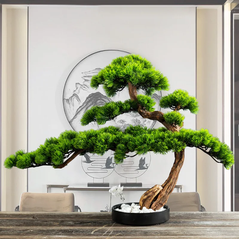 Simulation Beauty Pine False  Home Porch TV Cabinet Large Bonsai Green Plant Desktop Model Room Soft Decoration Living