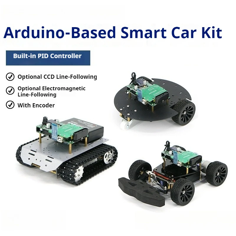 Arduino Smart Car Kit Built-in PID Controller All-Metal Construction with Encoder Optional CCD Electromagnetic Line-Following