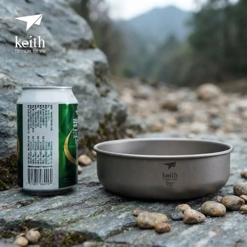 Pure Titanium Camping Bowl Set - Ultralight Stackable Tableware, BPA-Free Nesting Cookware for Backpacking, Hiking & Outdoor