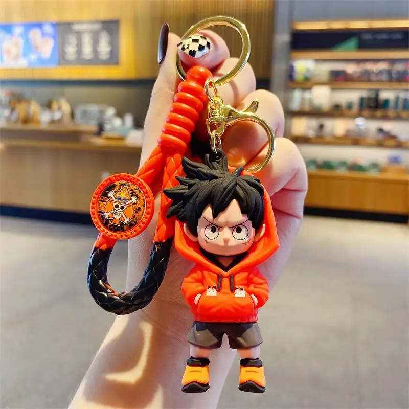 Cartoon anime One Piece Luffy key chain cute doll key chain men and women car key pendant school bag creative pendant gift