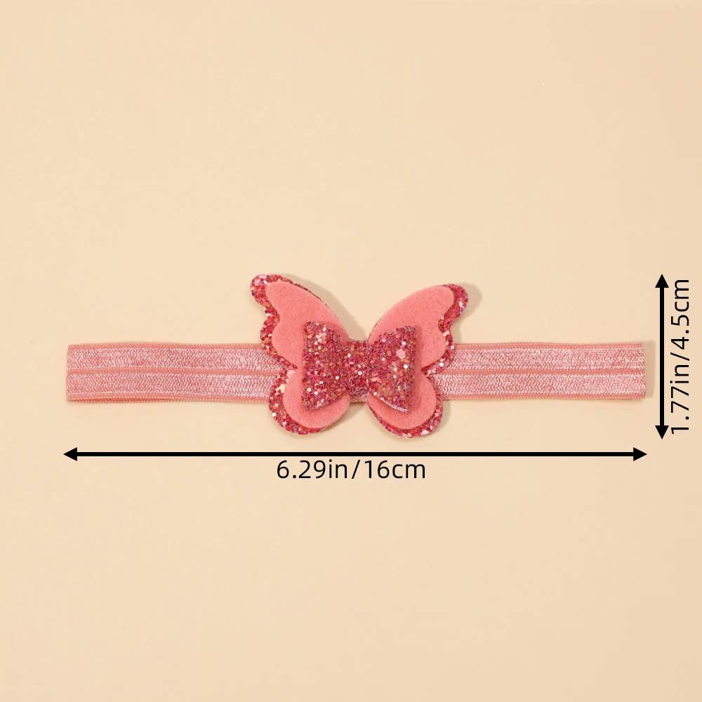 Sequin Butterfly Hair Accessories Cute Candy Color Bow Headband For Baby Girls Sweet Soft Elastic Children\'s Hair Accessories