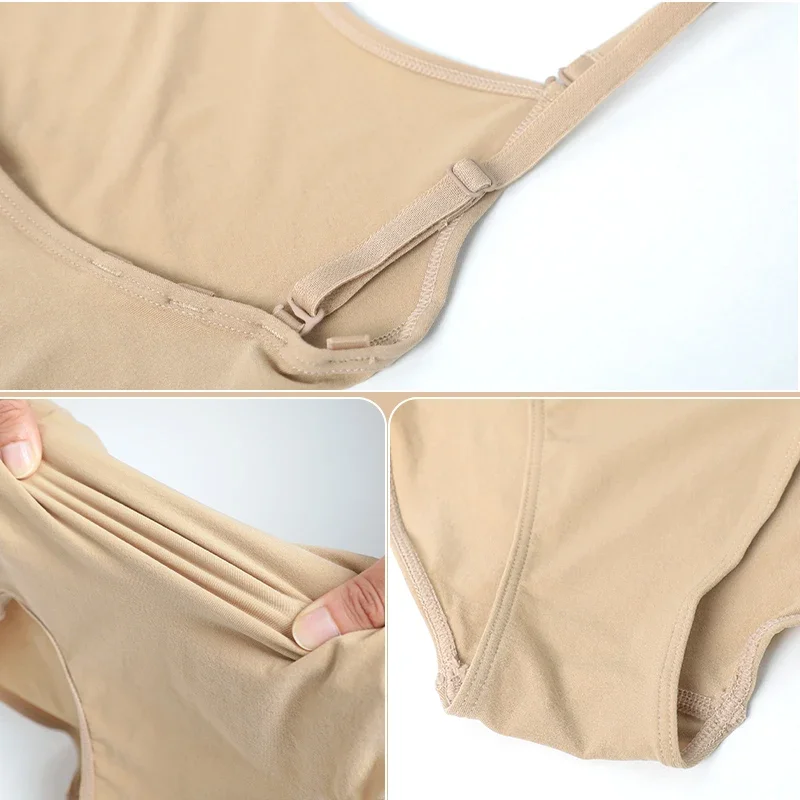 قميص قصير عاري للفتيات، ملابس داخلية بدون خياطة للأطفال لممارسة أداء الجمباز #6