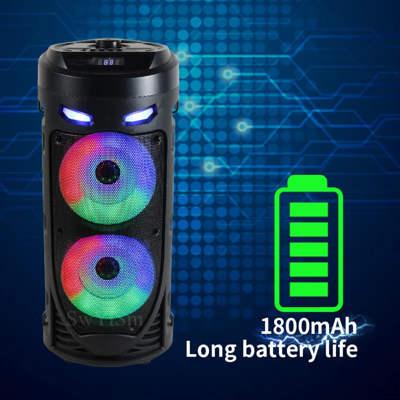 مدفع برميل سمّاعات بلوتوث عالية الطاقة مضخم الصوت المحمولة المتكلم التحكم عن بعد K أغنية مركز الموسيقى يدعم USB/TF العمود