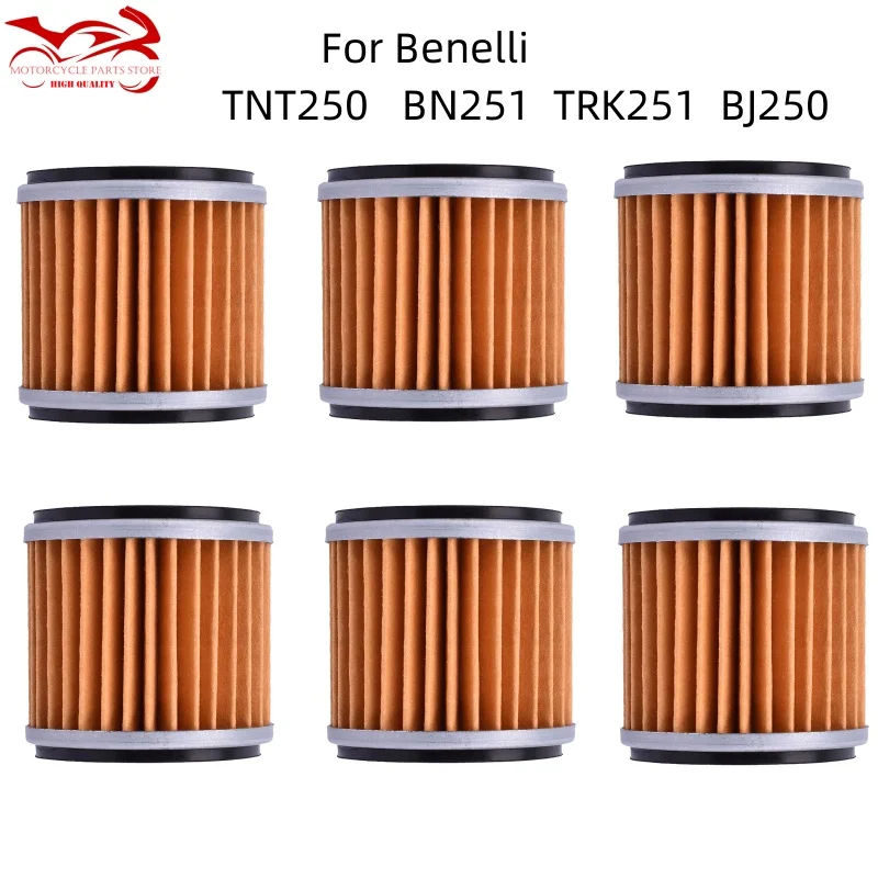 1/2/4/6pcs Motorcycle Engine Parts Oil Filter For Benelli BN251 BJ250 TNT250 TNT25 TRK251 LEONCINO 250 BN TNT TRK LEONCINO 250CC