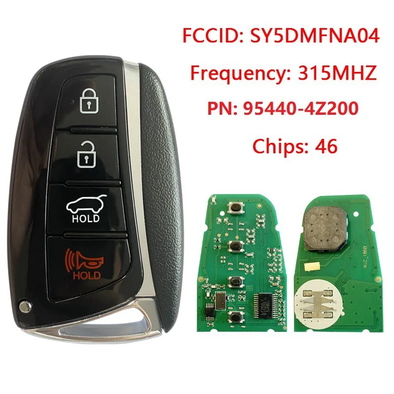 

Smart Remote Car Key 3+1 Button 95440-4Z200 SY5DMFNA04 ID46 Chip 315mhz Auto For Hyundai Santa Fe 2013 2014 2015 2016 2017 2018