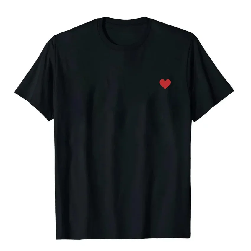 Chic red heart Print T-shirt Fashion casual clothing Oversized 2024 summer unisex comfortable breathable