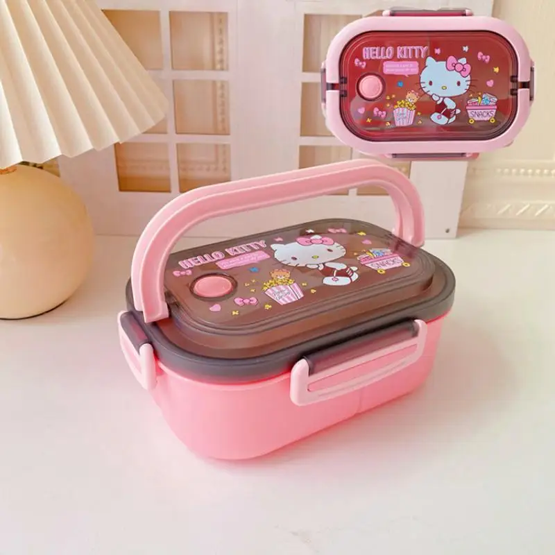 1200Ml Kawaii Kuromi Cinnamoroll My Melody Separate Lunch Box Student Office Workers Large Capacity Tableware Festival Gift