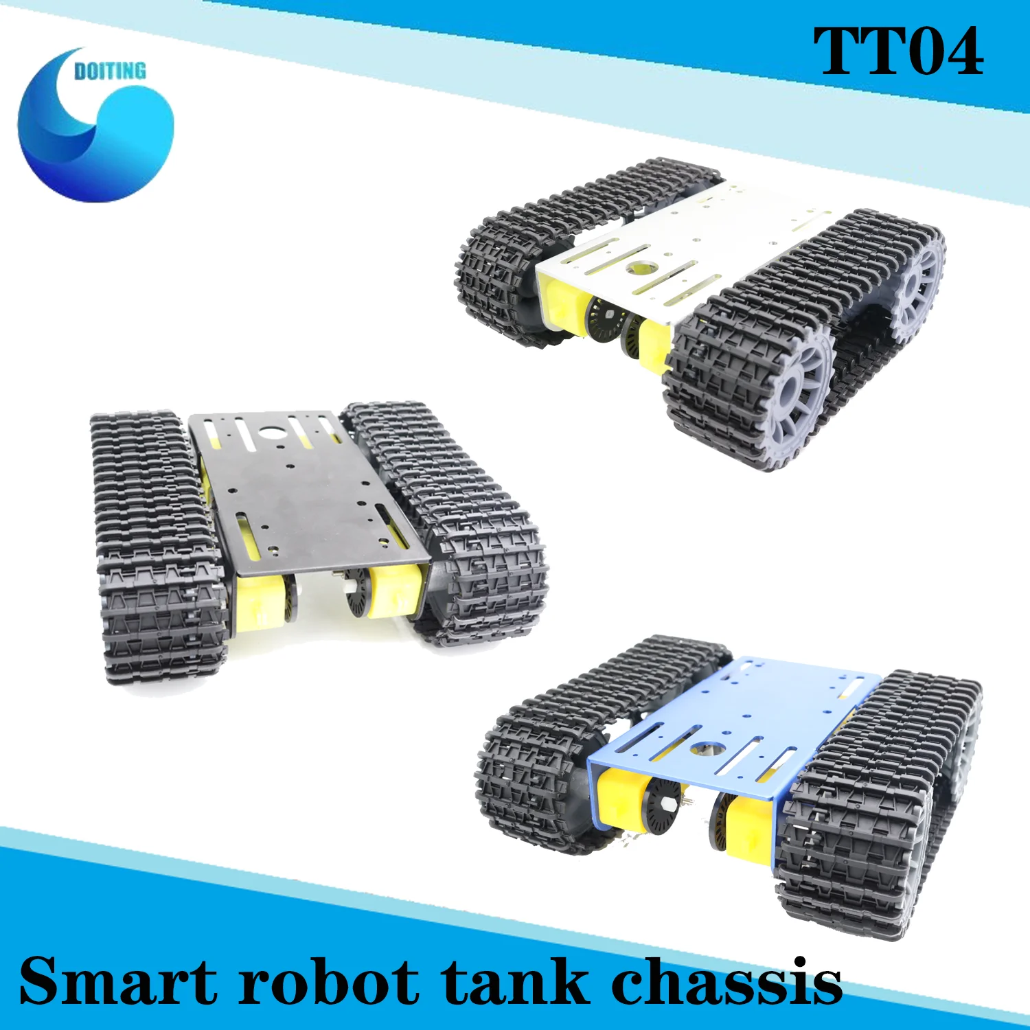 RC 4WD tracked robot tank intelligent car chassis TT04 obstacle avoidance Track Chain Vehicle Mobile Platform Tractor for DIY