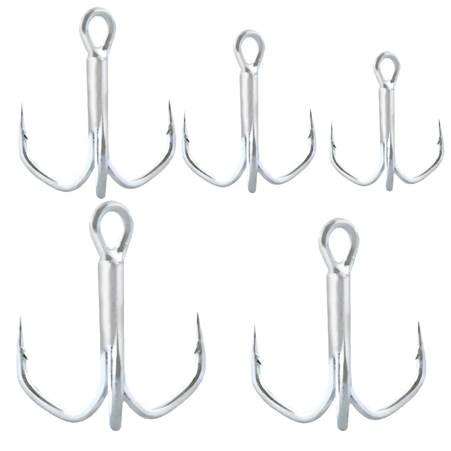 

3X Treble Hooks Saltwater Big Game Fishing Hooks Ultra Strong High Carbon Steel Size 2# 4# 6# 8# 10#