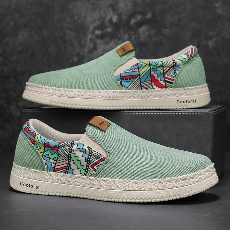 2024New Summer Canvas Shoes, Casual Board Shoes, Men's One Step Lazy Old Beijing Cloth Shoes, Trendy Work Shoes