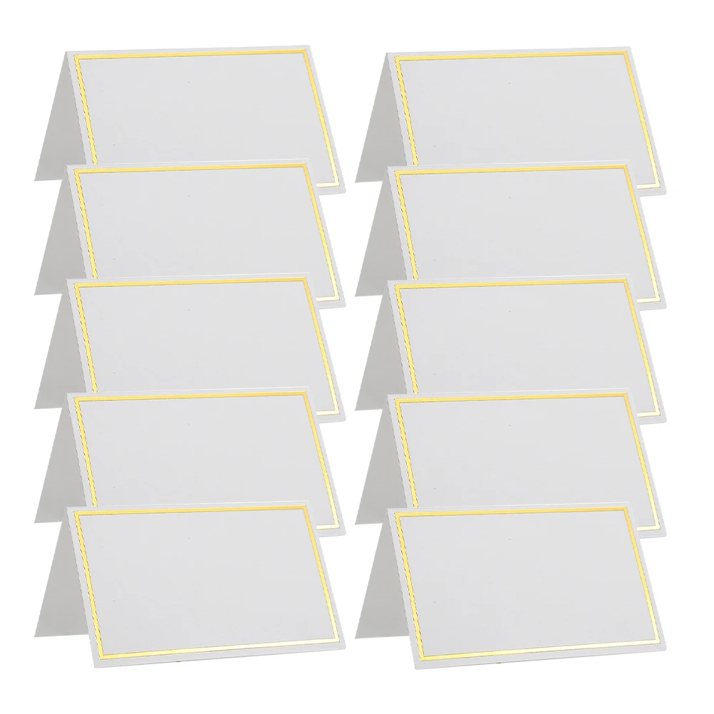 

120pcs Gold Foil Tent 3.5X5.5 Inch Blank Place Cards For Wedding Table Decor Standing Name Cards Banquet Seating Arrangement