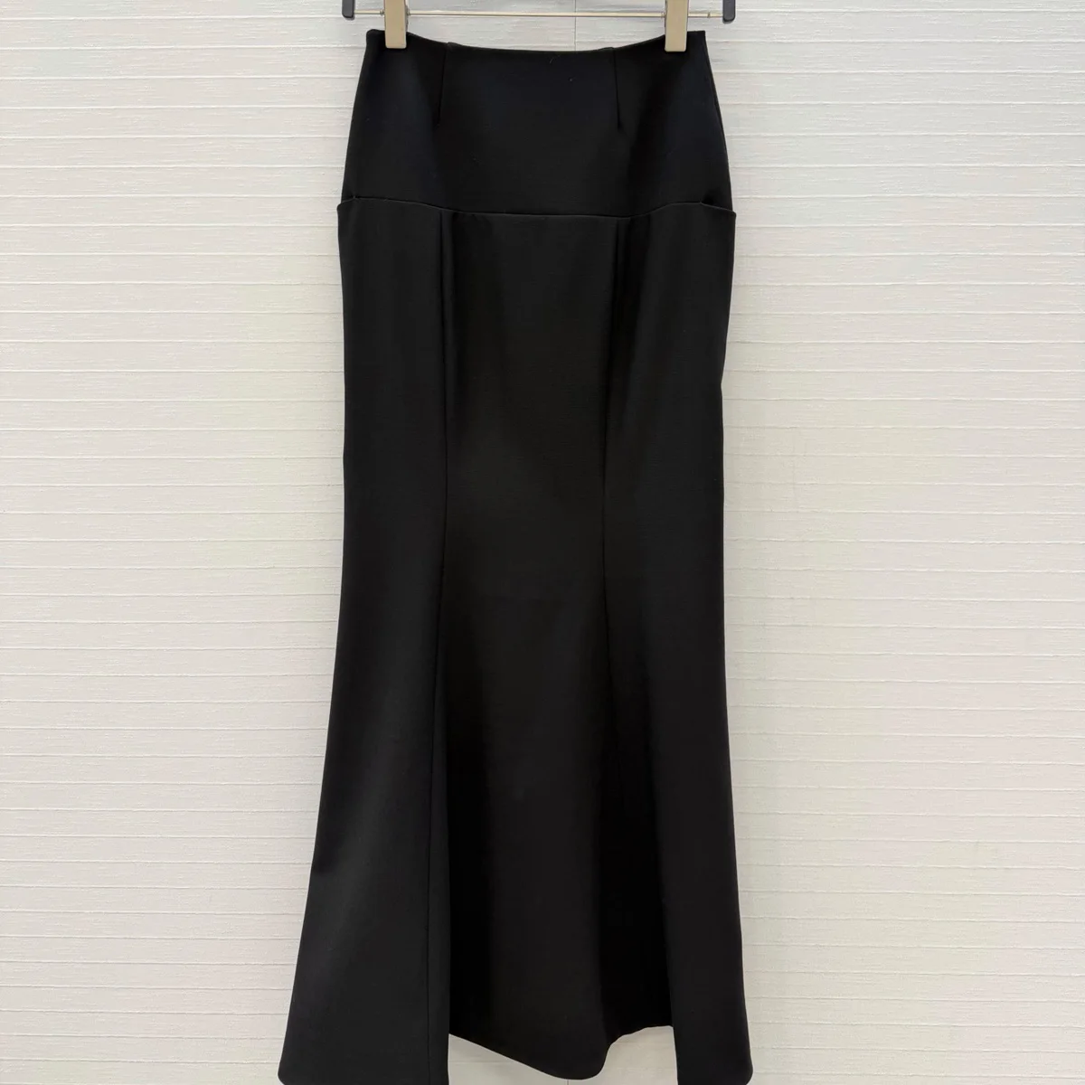 High Quality Women High Waist Midi Mermaid Skirt, Black Lined Fishtail Long Skirt with Pockets