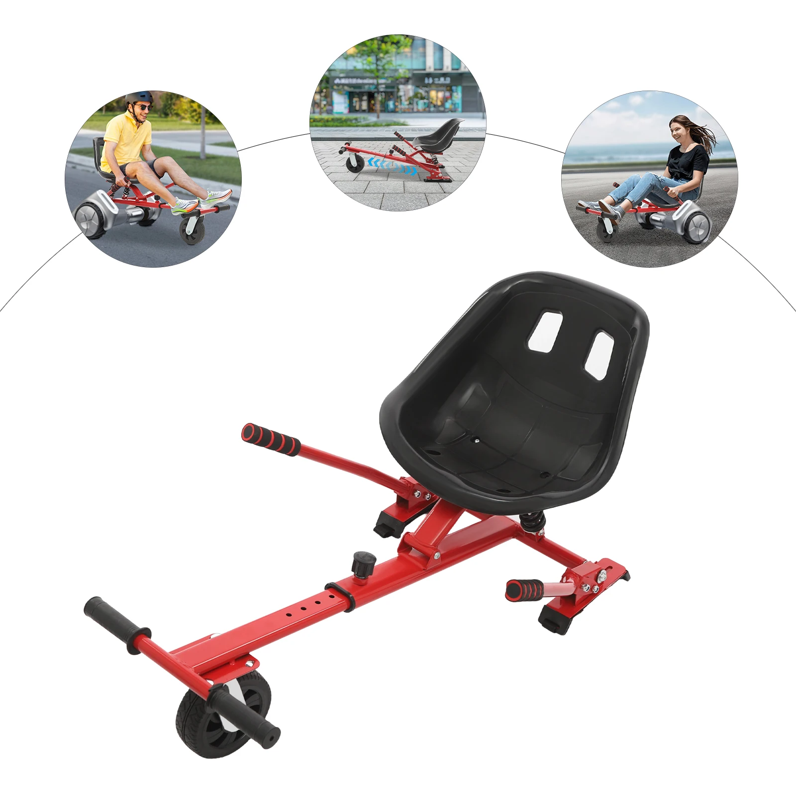 

Adjustable Hoverboard Seat Attachment with Shock-Absorbing Brackets for 6.5-10 Inches Scooters Kids or Adults Use