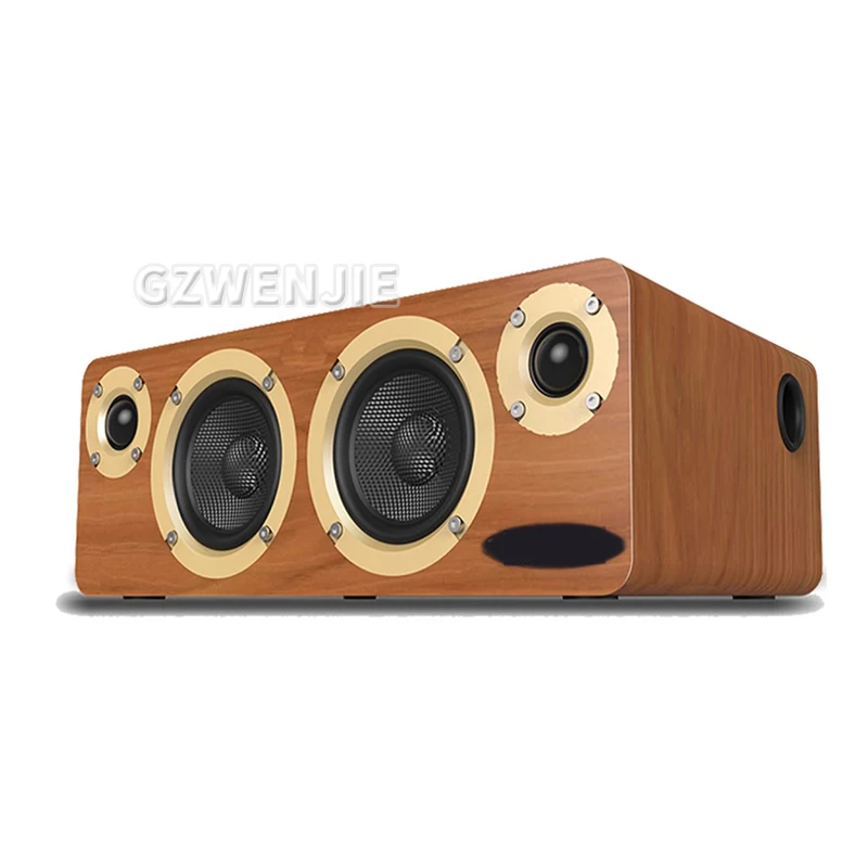 Wooden 90W High-power Hi-Fi Mobile Phone Computer Living Room TV K-song Car Home Office Desktop Subwoofer Active BT Speakers