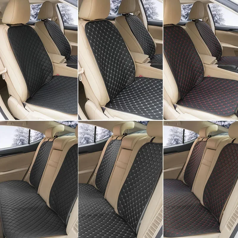 Four Seasons Leather Car Seat Cushion Pad Mat Car Seat Covers Set Front Rear Seat Protector Auto Interior Accessories Universal