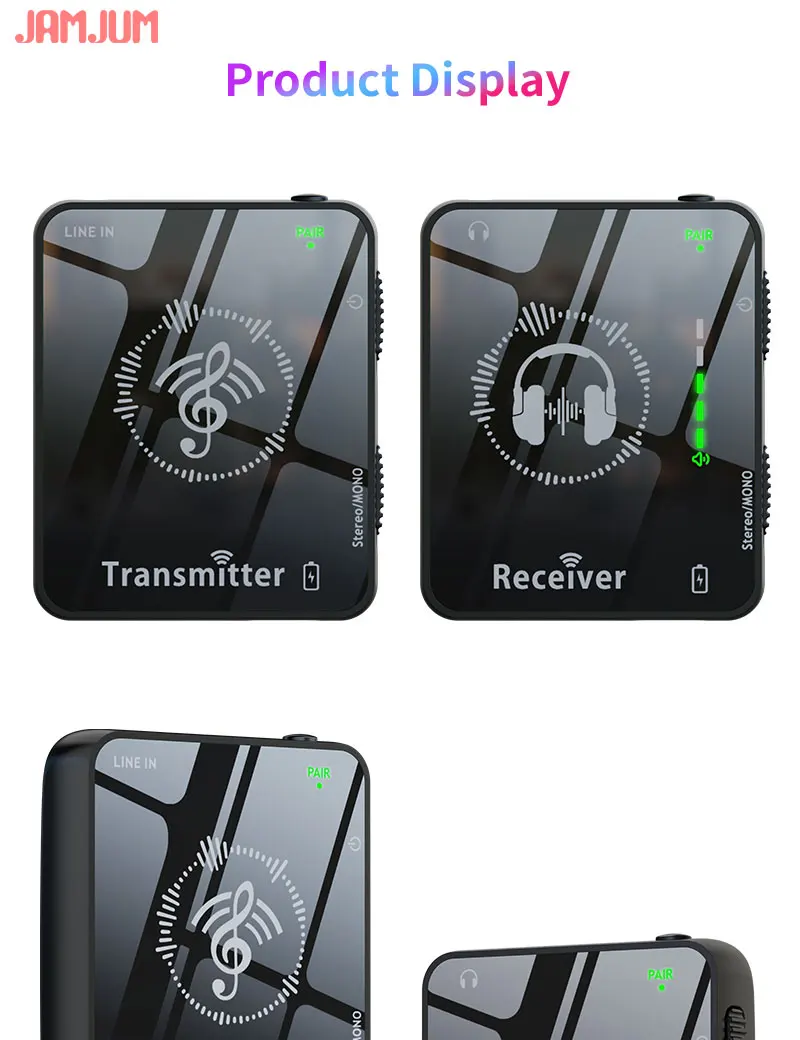 Jamjum Wireless In-ear Monitor System 2.4g Rechargeable Set_voghion.com