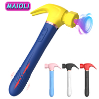 Women G Spot Vibrator 4 In 1 Magic Wand 7-Frequency Sucking Hammer Shape Rechargeable Sucker Vibration Sex Toy For Couple Adults