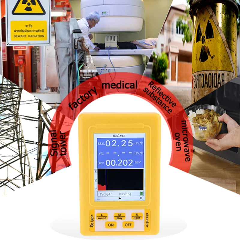 BR-9C Handheld Radiation Detector  Digital Nuclear Radiation Detector for Professional Geiger Counter Type Dosimeter Tester