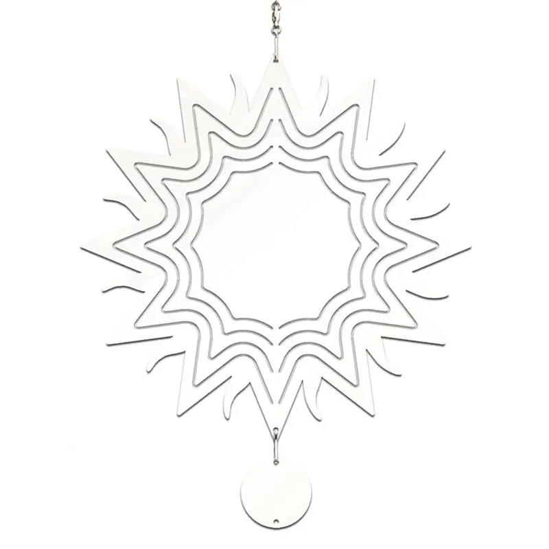 B84B 8Pcs 8 Inch Sublimation Wind Spinner Blanks Aluminum Hanging for Garden Patio Yard Decoration DIY