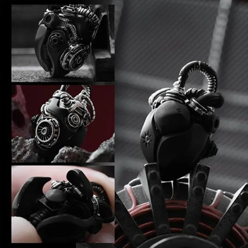 Original Design 2026 Hot Sale Mechanical Pressable Black Heart Fidget Slider Keychain Press Stress Relief Hand Pendants